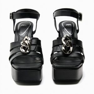 Zara limited edition strappy chunky platform heeled sandal you cannot miss